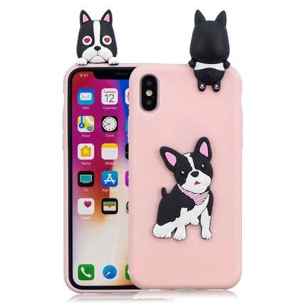 For iPhone XR 3D Cartoon Pattern Shockproof TPU Protective Case(Cute Dog)-garmade.com