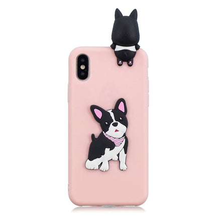 For iPhone XR 3D Cartoon Pattern Shockproof TPU Protective Case(Cute Dog)-garmade.com