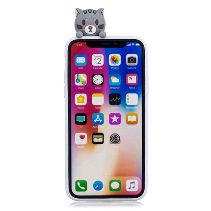 For iPhone XS Max 3D Cartoon Pattern Shockproof TPU Protective Case(Little Black Cat)-garmade.com