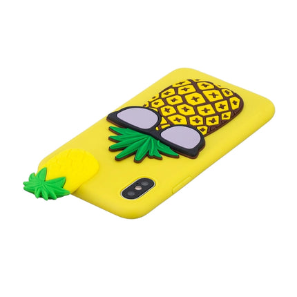 For iPhone XS Max 3D Cartoon Pattern Shockproof TPU Protective Case(Big Pineapple)-garmade.com