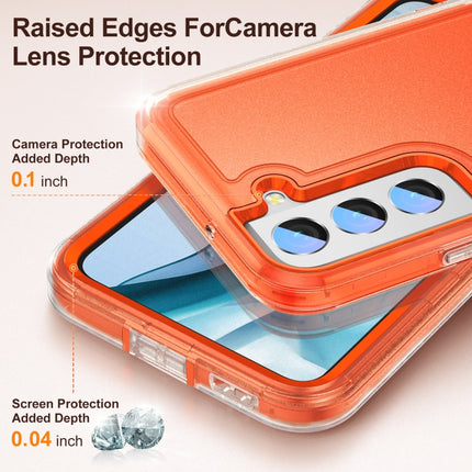 For Samsung Galaxy S22+ 5G 3 in 1 Rugged Holder Phone Case(Transparent)-garmade.com