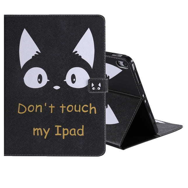 For iPad Pro 11 (2018) Colored Drawing Pattern Horizontal Flip PU Leather Case with Holder & Card Slots & Wallet(Cat Ears)-garmade.com