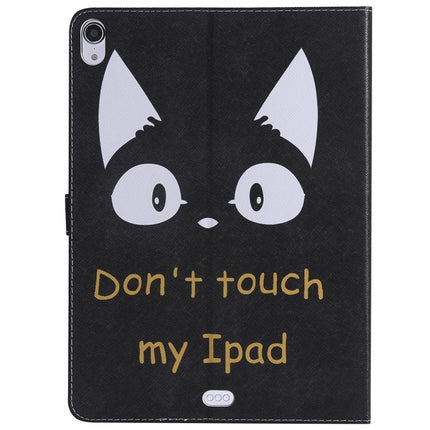 For iPad Pro 11 (2018) Colored Drawing Pattern Horizontal Flip PU Leather Case with Holder & Card Slots & Wallet(Cat Ears)-garmade.com