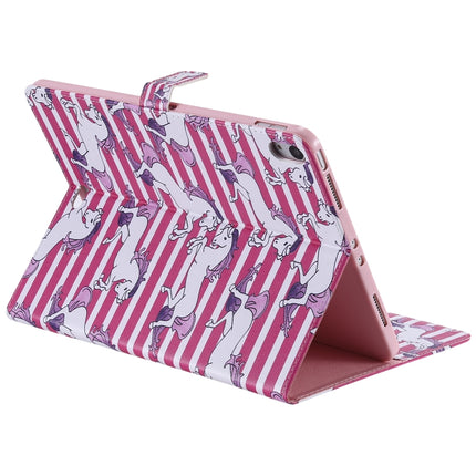 For iPad Pro 11 (2018) Colored Drawing Pattern Horizontal Flip PU Leather Case with Holder & Card Slots & Wallet(Horse)-garmade.com