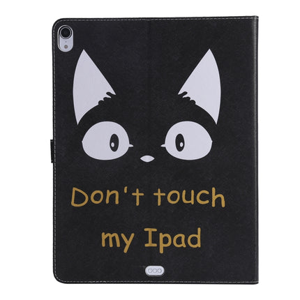 for iPad Pro 12.9 (2018) Colored Drawing Pattern Horizontal Flip PU Leather Case with Holder & Card Slots & Wallet (Cat Ears)-garmade.com