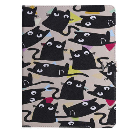 for iPad Pro 12.9 (2018) Colored Drawing Pattern Horizontal Flip PU Leather Case with Holder & Card Slots & Wallet (Little Cat)-garmade.com