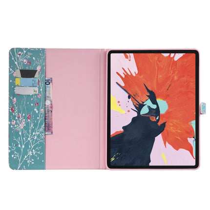 for iPad Pro 12.9 (2018) Colored Drawing Pattern Horizontal Flip PU Leather Case with Holder & Card Slots & Wallet (Apricot Tree)-garmade.com