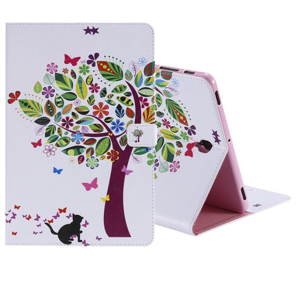 For Galaxy Tab S4 10.5 T830 / T835 Colored Drawing Pattern Horizontal Flip PU Leather Case with Holder & Card Slots & Wallet (Cat and Tree)-garmade.com