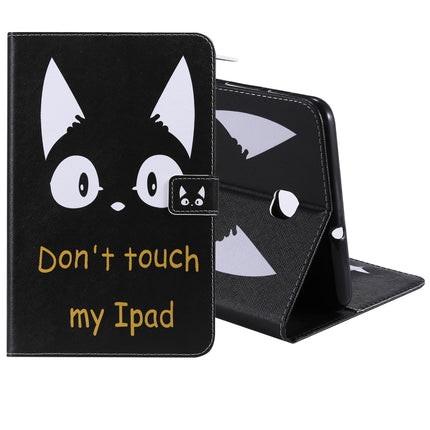 For Galaxy Tab A 8.0 (2018) T387 Colored Drawing Pattern Horizontal Flip PU Leather Case with Holder & Card Slots & Wallet(Cat Ears)-garmade.com
