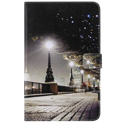 For Galaxy Tab A 8.0 (2018) T387 Colored Drawing Pattern Horizontal Flip PU Leather Case with Holder & Card Slots & Wallet(Cityscape)-garmade.com