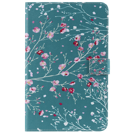 For Galaxy Tab A 8.0 (2018) T387 Colored Drawing Pattern Horizontal Flip PU Leather Case with Holder & Card Slots & Wallet(Apricot Tree)-garmade.com