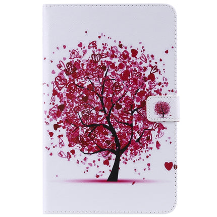 For Galaxy Tab A 8.0 (2018) T387 Colored Drawing Pattern Horizontal Flip PU Leather Case with Holder & Card Slots & Wallet(Colored Tree)-garmade.com