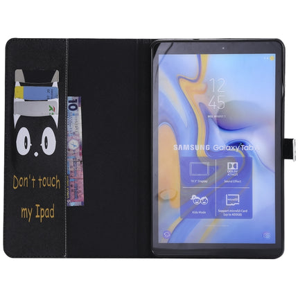 For Galaxy Tab A 10.5 T590 / T595 Colored Drawing Pattern Horizontal Flip PU Leather Case with Holder & Card Slots & Wallet(Cat Ears)-garmade.com
