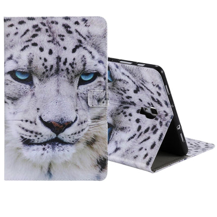 For Galaxy Tab A 10.5 T590 / T595 Colored Drawing Pattern Horizontal Flip PU Leather Case with Holder & Card Slots & Wallet(White Panther)-garmade.com