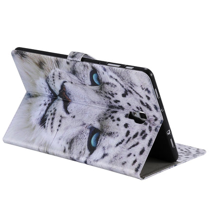 For Galaxy Tab A 10.5 T590 / T595 Colored Drawing Pattern Horizontal Flip PU Leather Case with Holder & Card Slots & Wallet(White Panther)-garmade.com