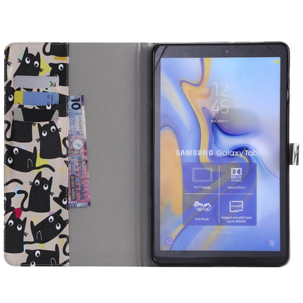 For Galaxy Tab A 10.5 T590 / T595 Colored Drawing Pattern Horizontal Flip PU Leather Case with Holder & Card Slots & Wallet(Little Cat)-garmade.com