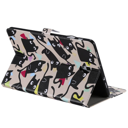 For Galaxy Tab A 10.5 T590 / T595 Colored Drawing Pattern Horizontal Flip PU Leather Case with Holder & Card Slots & Wallet(Little Cat)-garmade.com