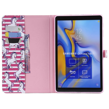 For Galaxy Tab A 10.5 T590 / T595 Colored Drawing Pattern Horizontal Flip PU Leather Case with Holder & Card Slots & Wallet(Horse)-garmade.com