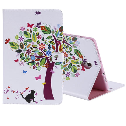 For Galaxy Tab A 10.5 T590 / T595 Colored Drawing Pattern Horizontal Flip PU Leather Case with Holder & Card Slots & Wallet(Cat and Tree)-garmade.com