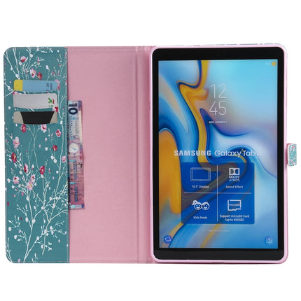 For Galaxy Tab A 10.5 T590 / T595 Colored Drawing Pattern Horizontal Flip PU Leather Case with Holder & Card Slots & Wallet(Apricot Tree)-garmade.com