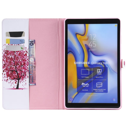 For Galaxy Tab A 10.5 T590 / T595 Colored Drawing Pattern Horizontal Flip PU Leather Case with Holder & Card Slots & Wallet(Colored Tree)-garmade.com