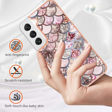 For Samsung Galaxy S22+ 5G Electroplating IMD TPU Phone Case(Pink Scales)-garmade.com