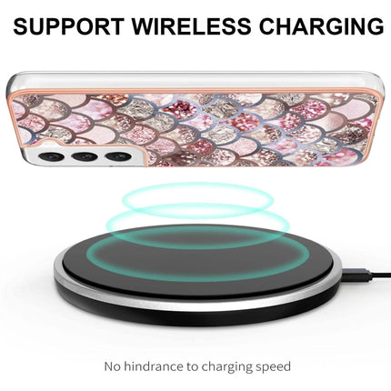 For Samsung Galaxy S22+ 5G Electroplating IMD TPU Phone Case(Pink Scales)-garmade.com