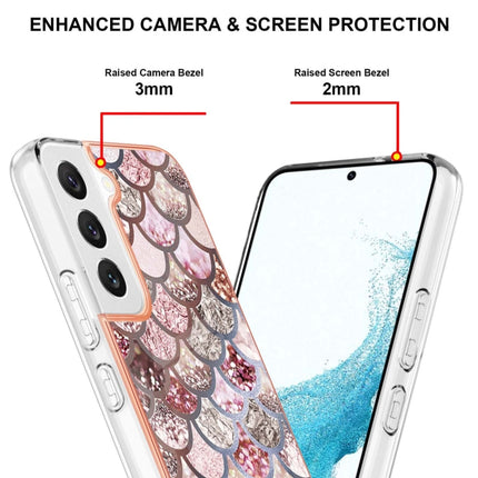 For Samsung Galaxy S22+ 5G Electroplating IMD TPU Phone Case(Pink Scales)-garmade.com
