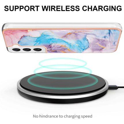 For Samsung Galaxy S22+ 5G Electroplating IMD TPU Phone Case(Blue Marble)-garmade.com