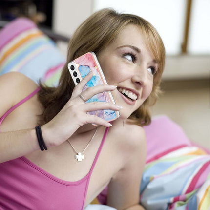 For Samsung Galaxy S22+ 5G Electroplating IMD TPU Phone Case(Blue Marble)-garmade.com