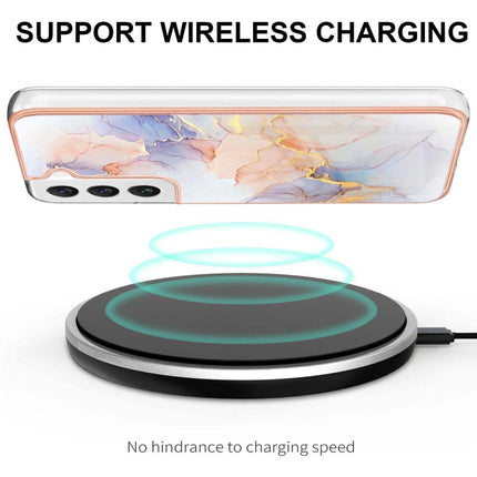 For Samsung Galaxy S22+ 5G Electroplating IMD TPU Phone Case(White Marble)-garmade.com