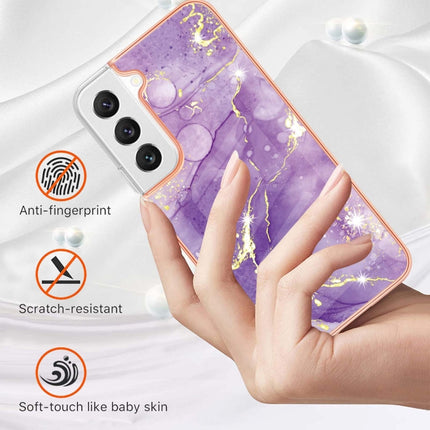 For Samsung Galaxy S22+ 5G Electroplating Marble IMD TPU Phone Case(Purple 002)-garmade.com