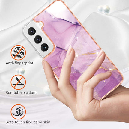 For Samsung Galaxy S22+ 5G Electroplating Marble IMD TPU Phone Case(Purple 001)-garmade.com