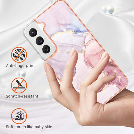 For Samsung Galaxy S22+ 5G Electroplating Marble IMD TPU Phone Case(Rose Gold 005)-garmade.com