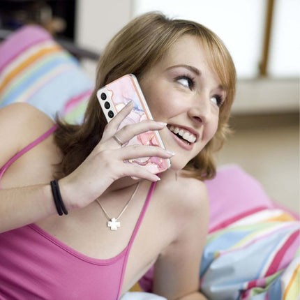 For Samsung Galaxy S22+ 5G Electroplating Marble IMD TPU Phone Case(Rose Gold 005)-garmade.com