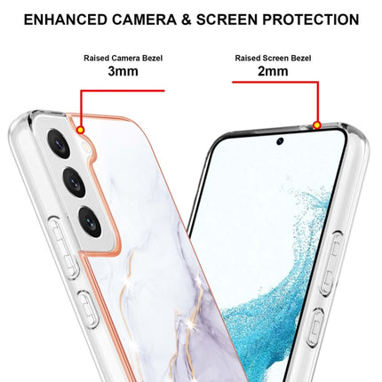 For Samsung Galaxy S22+ 5G Electroplating Marble IMD TPU Phone Case(White 006)-garmade.com