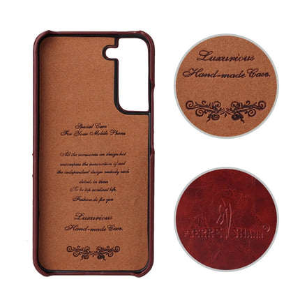 For Samsung Galaxy S22+ 5G Fierre Shann Retro Oil Wax Texture PU Leather Phone Case with Card Slots(Yellow)-garmade.com