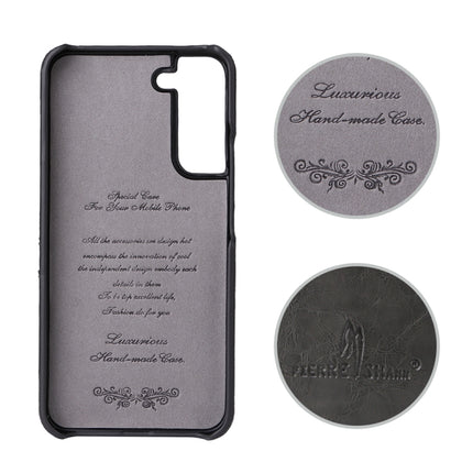 For Samsung Galaxy S22+ 5G Fierre Shann Retro Oil Wax Texture PU Leather Phone Case with Card Slots(Black)-garmade.com