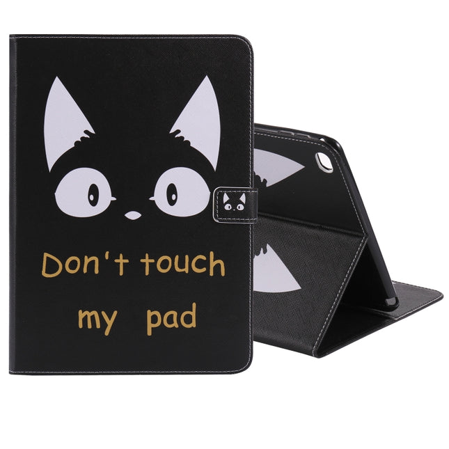 For iPad 5 & 6 Colored Drawing Pattern Horizontal Flip PU Leather Case with Holder & Card Slots & Wallet & Sleep / Wake-up Function(Cat Ears)-garmade.com