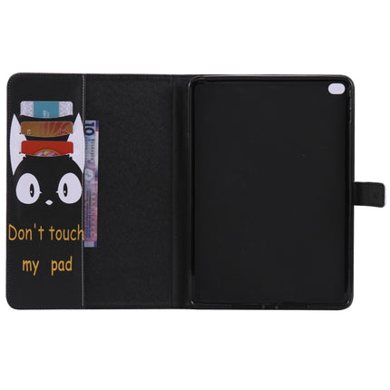 For iPad 5 & 6 Colored Drawing Pattern Horizontal Flip PU Leather Case with Holder & Card Slots & Wallet & Sleep / Wake-up Function(Cat Ears)-garmade.com