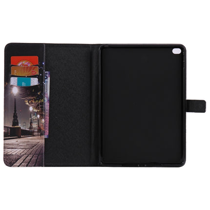 For iPad 5 & 6 Colored Drawing Pattern Horizontal Flip PU Leather Case with Holder & Card Slots & Wallet & Sleep / Wake-up Function(Cityscape)-garmade.com