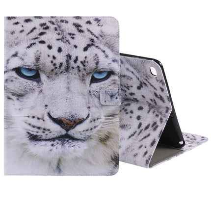 For iPad 5 & 6 Colored Drawing Pattern Horizontal Flip PU Leather Case with Holder & Card Slots & Wallet & Sleep / Wake-up Function(White Panther)-garmade.com