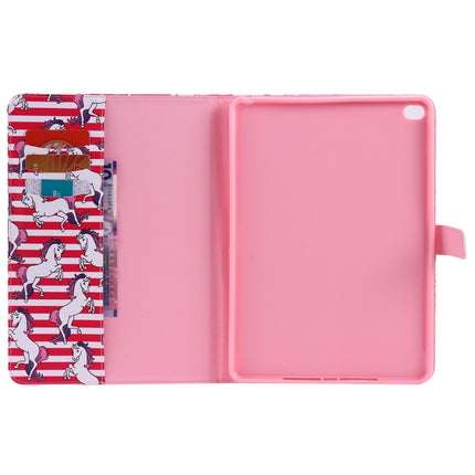 For iPad 5 & 6 Colored Drawing Pattern Horizontal Flip PU Leather Case with Holder & Card Slots & Wallet & Sleep / Wake-up Function(Horse)-garmade.com