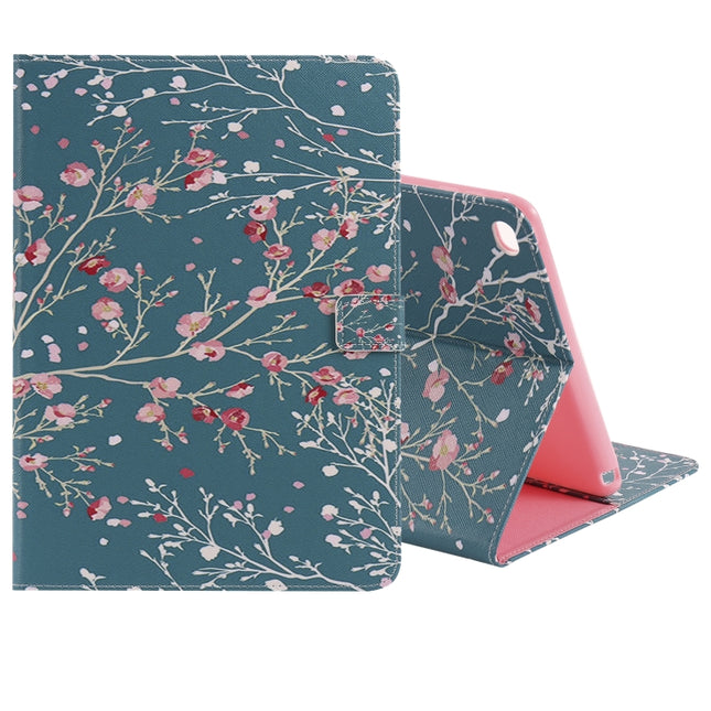 For iPad 5 & 6 Colored Drawing Pattern Horizontal Flip PU Leather Case with Holder & Card Slots & Wallet & Sleep / Wake-up Function(Apricot Tree)-garmade.com