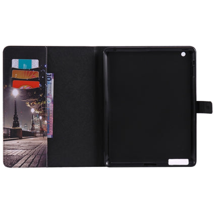 Colored Drawing Pattern Horizontal Flip PU Leather Case with Holder & Card Slots & Wallet & Sleep / Wake-up Function(Cityscape)-garmade.com