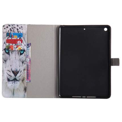 Colored Drawing Pattern Horizontal Flip PU Leather Case with Holder & Card Slots & Wallet & Sleep / Wake-up Function(White Panther)-garmade.com