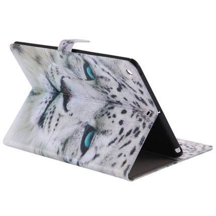 Colored Drawing Pattern Horizontal Flip PU Leather Case with Holder & Card Slots & Wallet & Sleep / Wake-up Function(White Panther)-garmade.com