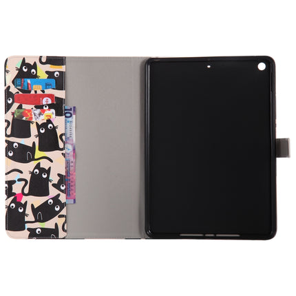 Colored Drawing Pattern Horizontal Flip PU Leather Case with Holder & Card Slots & Wallet & Sleep / Wake-up Function(Little Cat)-garmade.com