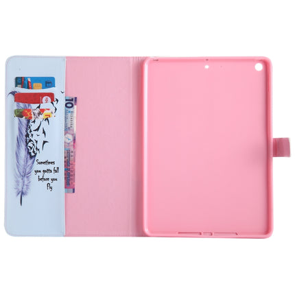 Colored Drawing Pattern Horizontal Flip PU Leather Case with Holder & Card Slots & Wallet & Sleep / Wake-up Function(Feather)-garmade.com