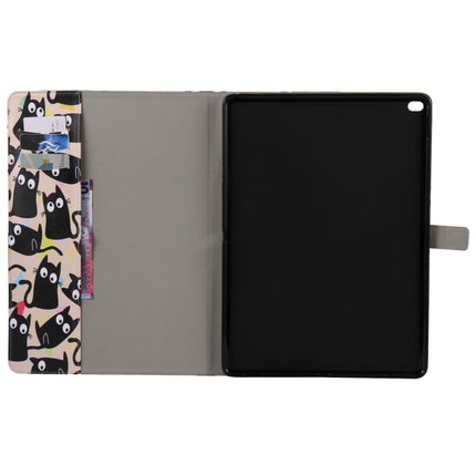 For iPad Pro 12.9 2018 Colored Drawing Pattern Horizontal Flip PU Leather Case with Holder & Card Slots & Wallet & Sleep / Wake-up Function(Little Cat)-garmade.com